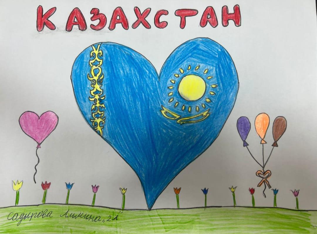 Ко Дню Республики в школе - гимназии 144 была организована выставка  рисунков учащихся начальных классов  на  тему: " Моя Родина - Казахстан"