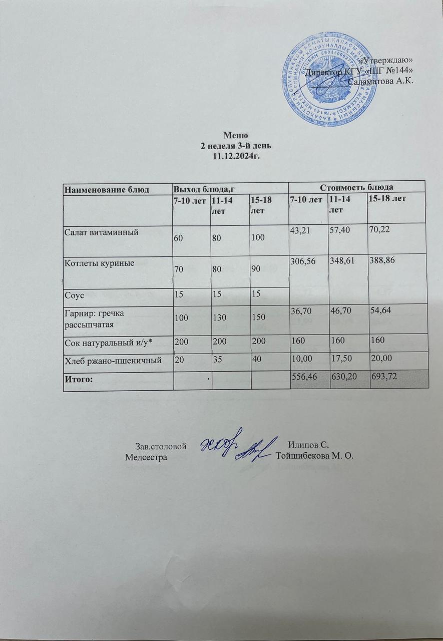 Меню 2-я неделя 3-й день