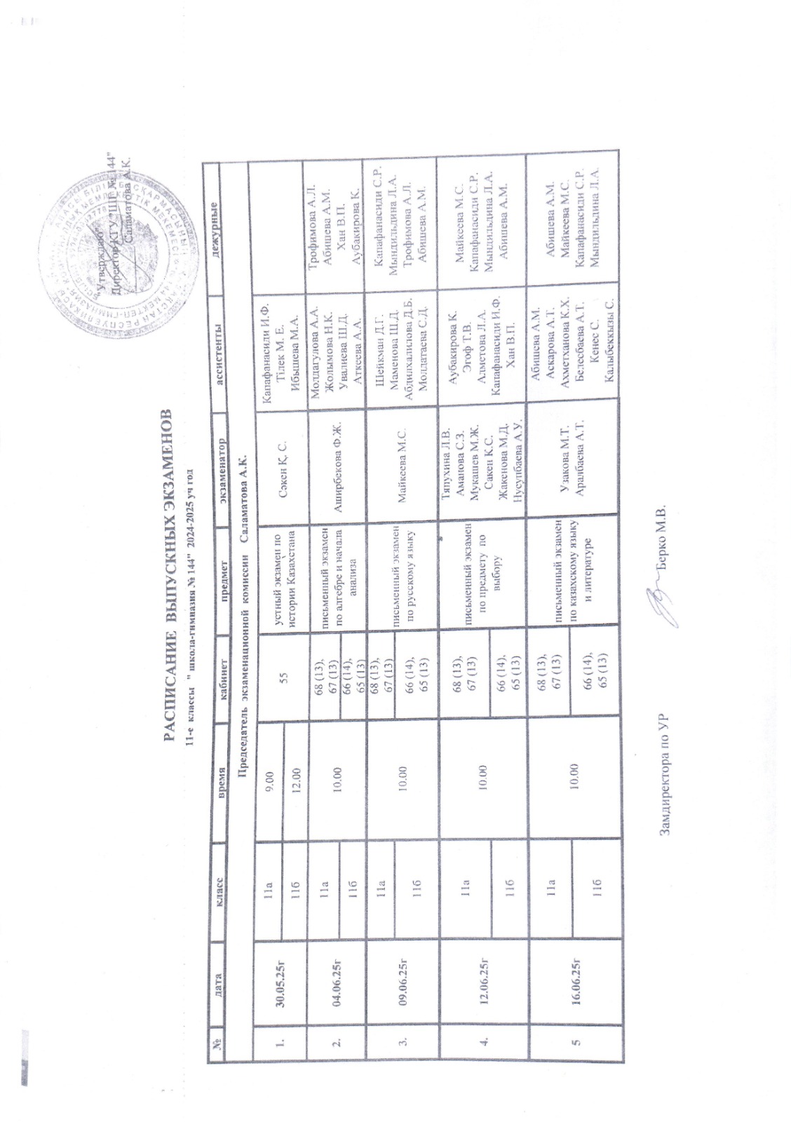 РАСПИСАНИЕ ИТОГОВЫХ ЭКЗАМЕНОВ