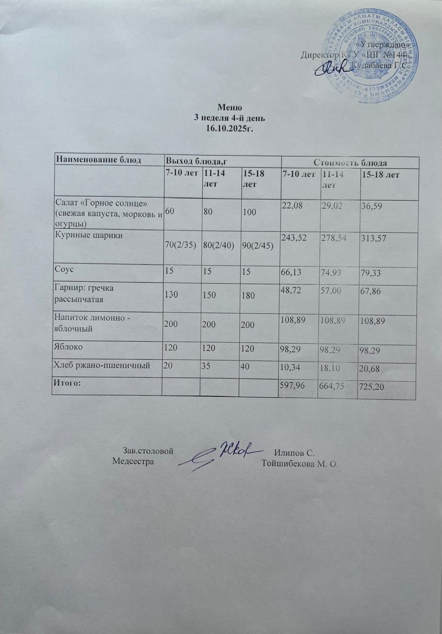Меню 3 неделя 4-й день